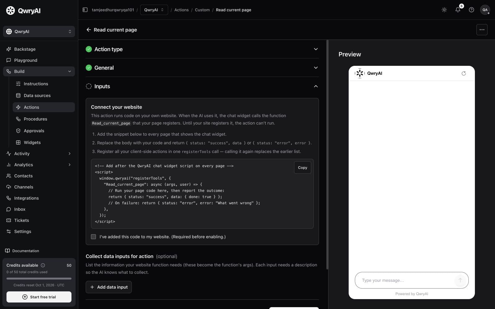 Connect your website